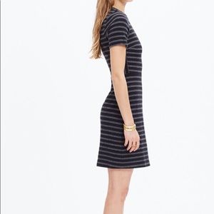 Madewell Black and White Striped Mini Dress